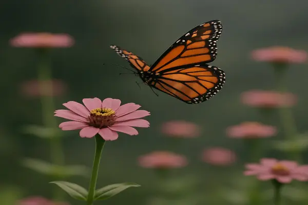  فراشة تحط على زهرة