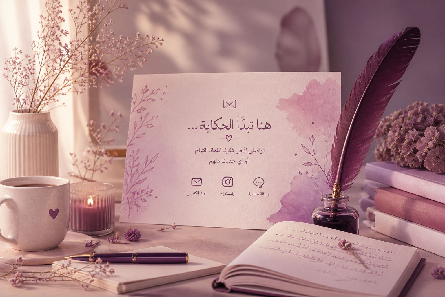 صورة لصفحة التواصل فيها رسالة  للقراء